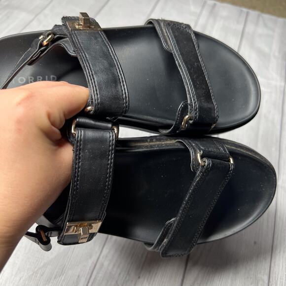 Torrid Black Turnlock Gladiator Sandals WW Chunky Band Shoes Size 9WW Extra Wide - Picture 10 of 11